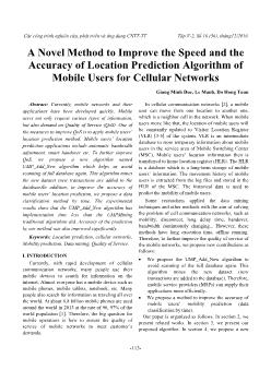 A Novel Method to Improve the Speed and the Accuracy of Location Prediction Algorithm of Mobile Users for Cellular Networks