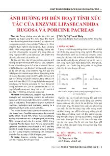 Ảnh hưởng ph đến hoạt tính xúc tác của enzyme lipasecandida rugosa và porcine pacreas
