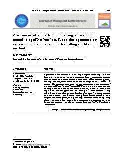 Assessment of the effect of blasting vibaration on tunnel lining of Hai Van Pass Tunnel during expanding excavation the auxiliary tunnel by drilling and blasting method
