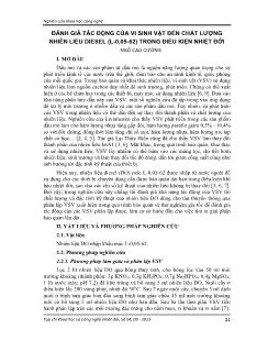 Đánh giá tác động của vi sinh vật đến chất lượng nhiên liệu diesel (l-0,05-62) trong điều kiện nhiệt đới