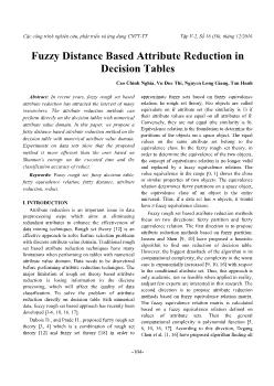Fuzzy Distance Based Attribute Reduction in Decision Tables