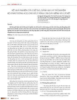 Kết quả nghiên cứu chế tạo, đánh giá và thử nghiệm hệ vi nhũ tương acid cho xử lý vùng cận đáy giếng vỉa cát kết