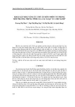 Khảo sát khả năng ức chế ăn mòn thép CT3 trong môi trường trung tính của các loại “ức chế xanh”