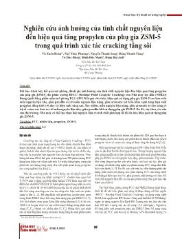 Nghiên cứu ảnh hưởng của tính chất nguyên liệu đến hiệu quả tăng propylen của phụ gia ZSM-5 trong quá trình xúc tác cracking tầng sôi
