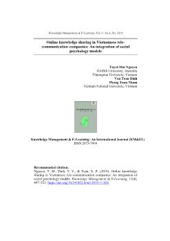 Online knowledge sharing in Vietnamese telecommunication companies: An integration of social psychology models