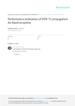 Performance evaluation of DVB-T2 propagation for fixed reception