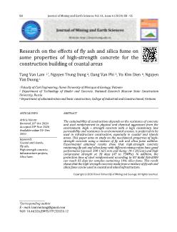 Research on the effects of fly ash and silica fume on some properties of high-Strength concrete for the construction building of coastal areas
