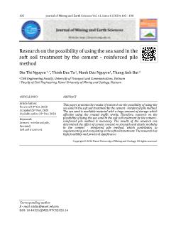 Research on the possibility of using the sea sand in the soft soil treatment by the cement - Reinforced pile method
