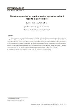 The deployment of an application for electronic school reports in universities