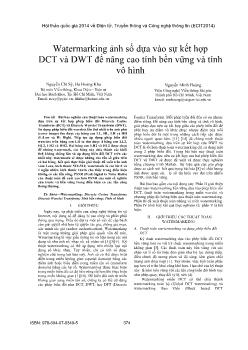 Watermarking ảnh số dựa vào sự kết hợp DCT và DWT để nâng cao tính bền vững và tính vô hình