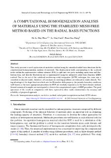 A computational homogenization analysis of materials using the stabilized mesh-Free method based on the radial basis functions