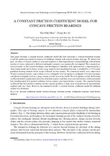 A constant friction coefficient model for concave friction bearings