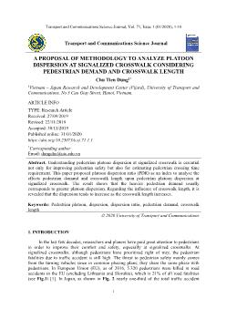 A proposal of methodology to analyze platoon dispersion at signalized crosswalk considering pedestrian demand and crosswalk length