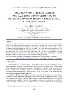 An application of direct method and ball-Bank indicator method to determine advisory speeds for horizontal curves in vietnam