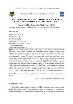 Analysis of impacting factors for soil-Cement column combined high strength geogrid