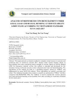 Analysis of reinforced concrete element under aixial load and biaxial bending at serviceability limit state according to Vietnamese standard TCVN 11823-2017