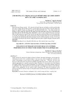 Ảnh hưởng của trọng số luật mờ đến hiệu quả điều khiển kết cấu chịu tải động đất