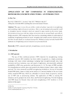 Application of frp composites in strengthening reinforced concrete structures-An introduction