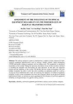 Assessment of the influence of technical equipment reliability on the performance of railway transport system