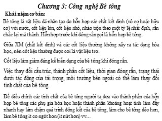 Bài giảng Kết cấu thép gỗ - Chương 3: Công nghệ bê tông