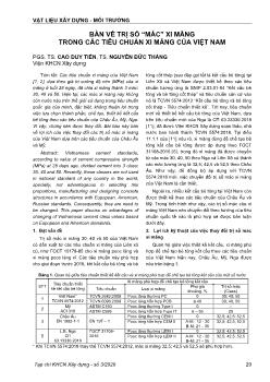 Bàn về trị số “mác” xi măng trong các tiêu chuẩn xi măng của Việt Nam