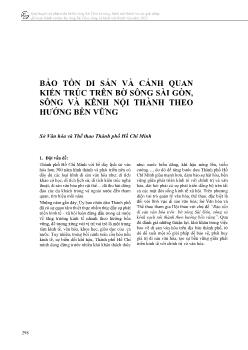 Bảo tồn di sản và cảnh quan kiến trúc trên bờ sông Sài Gòn, sông và kênh nội thành theo hướng bền vững