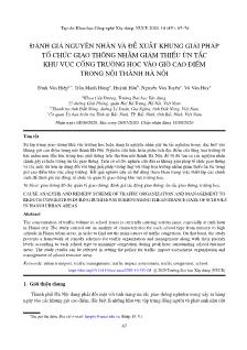 Đánh giá nguyên nhân và đề xuất khung giải pháp tổ chức giao thông nhằm giảm thiểu ùn tắc khu vực cổng trường học vào giờ cao điểm trong nội thành Hà Nội