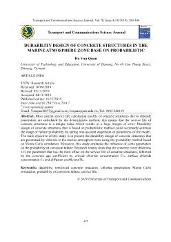 Durability design of concrete structures in the marine atmosphere zone base on probabilistic