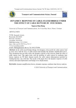 Dynamics response of cable-Stayed bridge under the effect of cable rupture by fem model