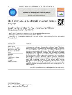 Effect of fly ash on the strength of cement paste at early age