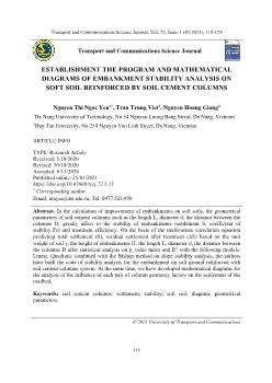 Establishment the program and mathematical diagrams of embankment stability analysis on soft soil reinforced by soil cement columns