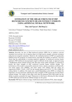 Estimation of the shear strength of frp reinforced concrete beams without stirrups using artificial neural netwwork