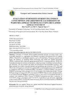 Evaluation of benefits of reducing energy consumption and greenhouse gas emissions of warm mix asphalt technology using reclaimed asphalt pavement