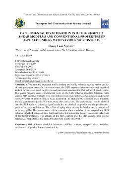 Experimental investigation into the complex shear modulus and conventional properties of asphalt binders with various sbs contents