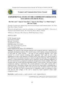 Experimental study on the compressive behaviour of earth concrete wall