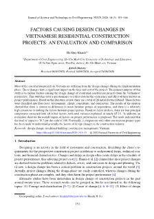 Factors causing design changes in Vietnamese residential construction projects: An evaluation and comparison