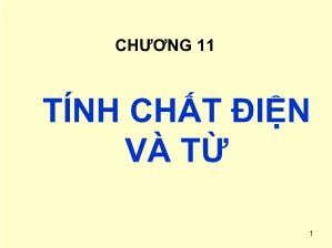 Giáo trình Cơ sở khoa học Vật liệu - Chương 11: Tính chất điện và từ - Lê Văn Thăng