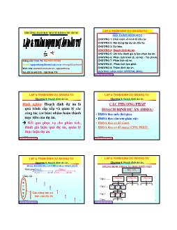 Giáo trình Lập và thẩm định dự án đầu tư - Chương 4: Hoạch định dự án - Nguyễn Thống