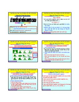 Giáo trình Lý thuyết mô phỏng Monte Carlo - Chương 7.2: Phân tích độ nhạy, rủi ro - Monte Carlo - Nguyễn Thống