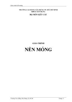 Giáo trình Nền móng (Bản đầy đủ)