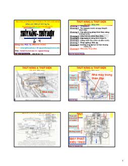 Giáo trình Thủy năng-Thủy điện - Chương 9: Nhà máy Thủy điện - Nguyễn Thống