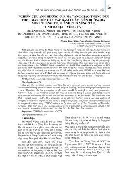 Nghiên cứu ảnh hưởng của hạ tầng giao thông đến thời gian tiếp cận các đám cháy trên đường Ba Mươi Tháng Tư, thành phố Vũng Tàu, tỉnh Bà Rịa-Vũng Tàu