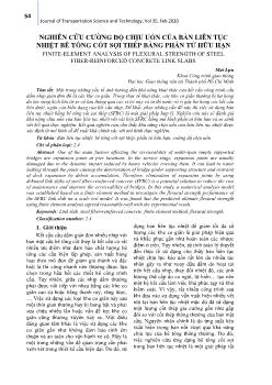Nghiên cứu cường độ chịu uốn của bản liên tục nhiệt bê tông cốt sợi thép bằng phần tử hữu hạn