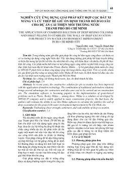Nghiên cứu ứng dụng giải pháp kết hợp cọc đất xi măng và cừ thép để giữ ổn định thành hố đào sâu cho dự án cải thiện môi trường nước thành phố Hồ Chí Minh