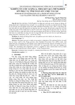 Nghiên cứu ước lượng su theo kết quả thí nghiệm SPT phục vụ tính toán sức chịu tải cọc