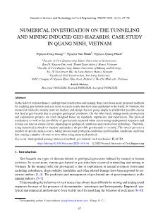 Numerical investigation on the tunneling and mining induced geo-Hazards: Case study in Quang Ninh, Vietnam