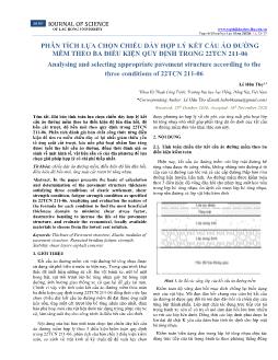 Phân tích lựa chọn chiều dày hợp lý kết cấu áo đường mềm theo ba điều kiện quy định trong 22tcn 211-06