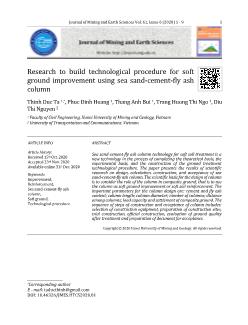 Research to build technological procedure for soft ground improvement using sea sand-Cement-fly ash column