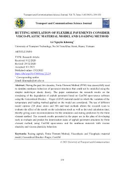 Rutting simulation of flexible pavements consider visco-Plastic material model and loading method