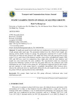 Static loading tests on small-Scale pile groups